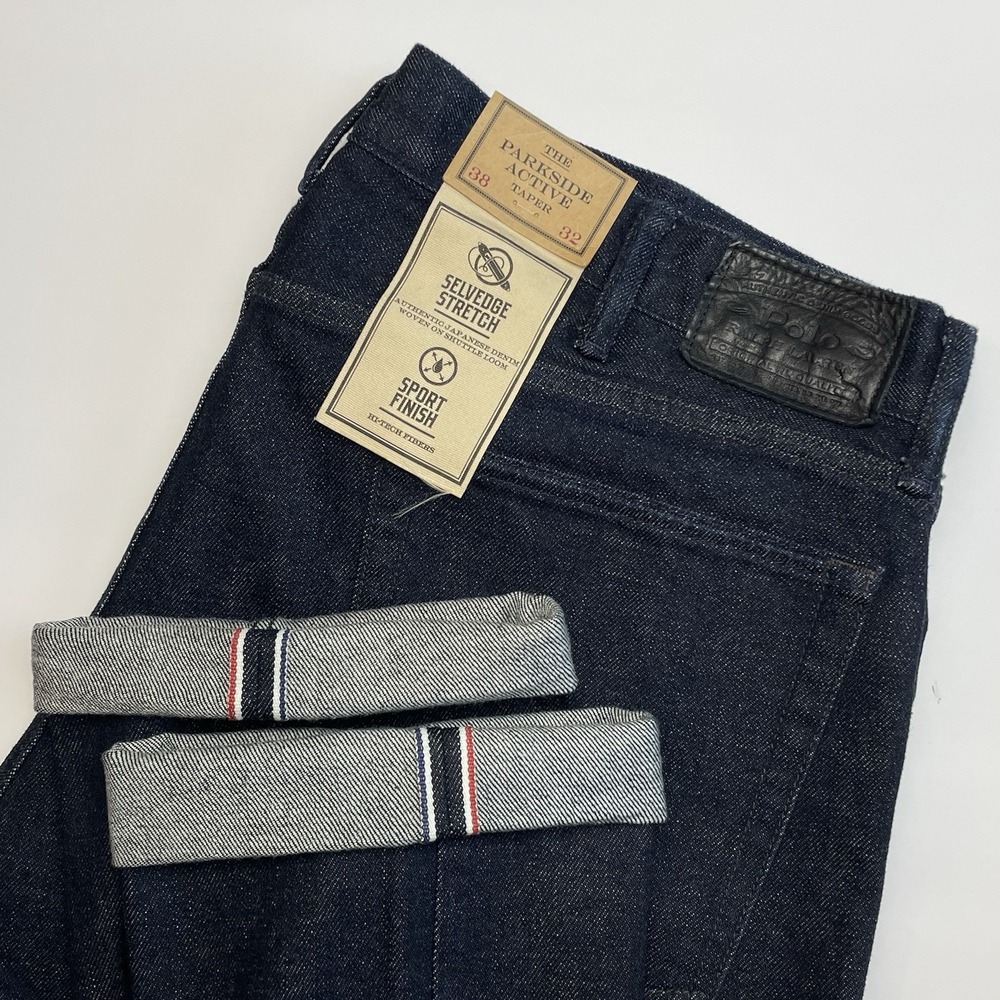NEW Polo Ralph Lauren Parkside Active Taper Selvedge Jeans Mens 38x32 Black